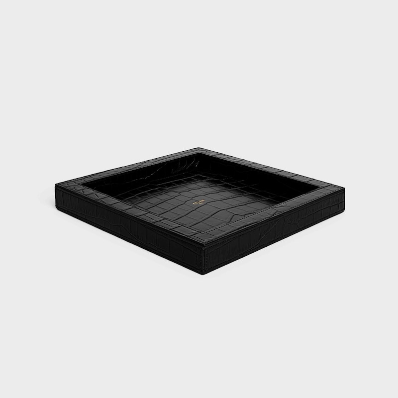 SQUARED TRAY IN CROCODILE - BLACK - CELINE MAISON - 1 | CELINE