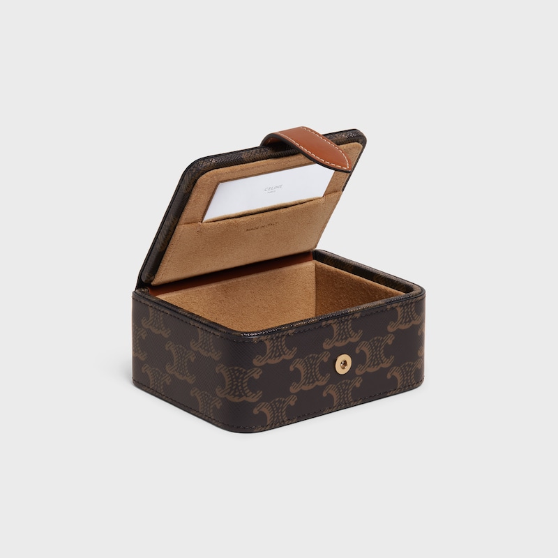 Small Jewels Case in Triomphe Canvas and Calfskin - TAN - TRAVEL - 1 | CELINE