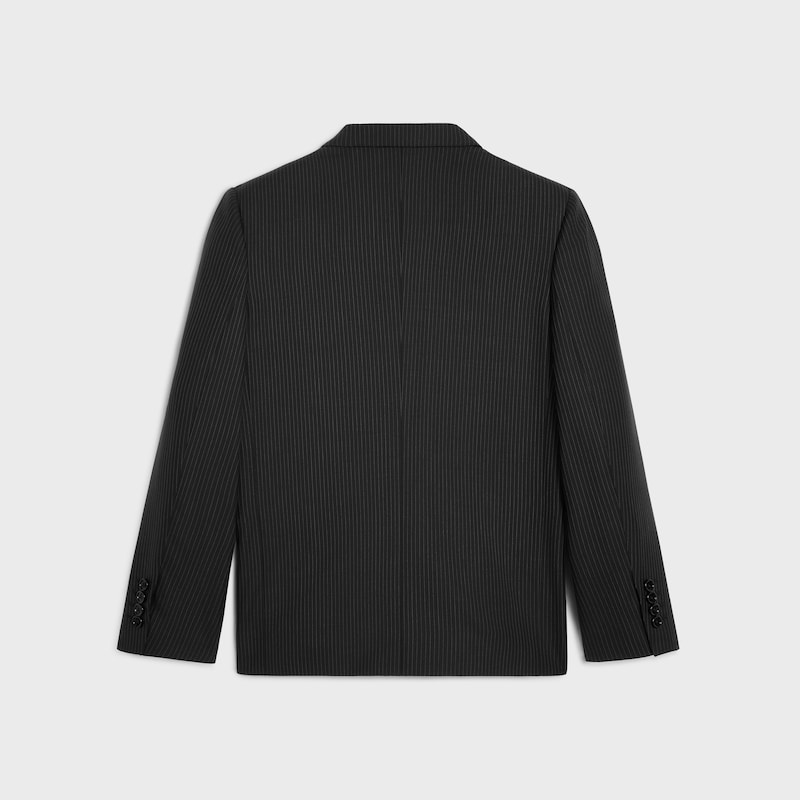 sorbonne jacket IN striped wool - NUIT/GRIS -  - 1 | CELINE