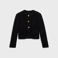 chasseur jacket in bouclé tweed - BLACK -  - 1 | CELINE