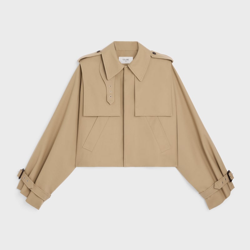 jacket IN COTTON AND WOOL GABARDINE - BEIGE -  - 1 | CELINE