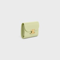 Small Flap Wallet TRIOMPHE IN Shiny calfskin - SOFT LIME - NEW - 2 | CELINE