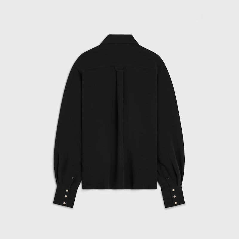 CAMISA DE VISCOSA Y CADY DE SEDA - NEGRO -  - 1 | CELINE