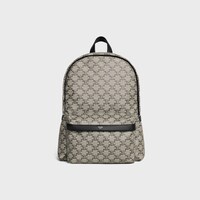 Medium Backpack in TRIOMPHE CANVAS AND CALFSKIN - BEIGE - FALL 24 - 1 | CELINE