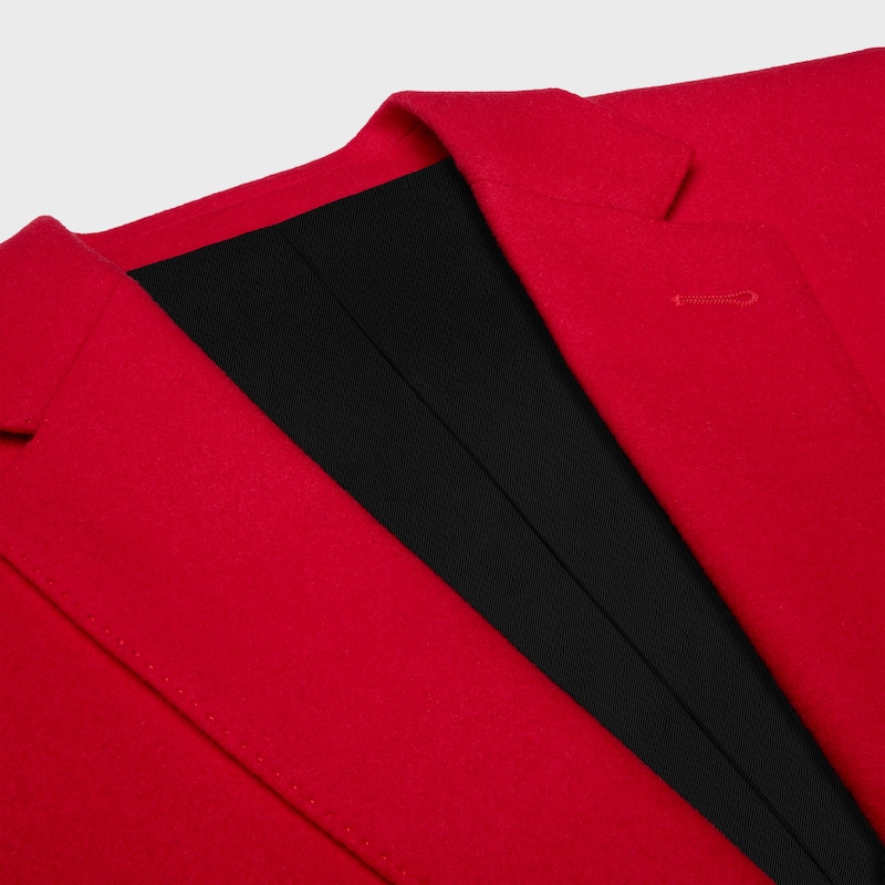 CHAQUETA CL&Aacute;SICA DE FRANELA DE LANA - ROJO -  - 1 | CELINE