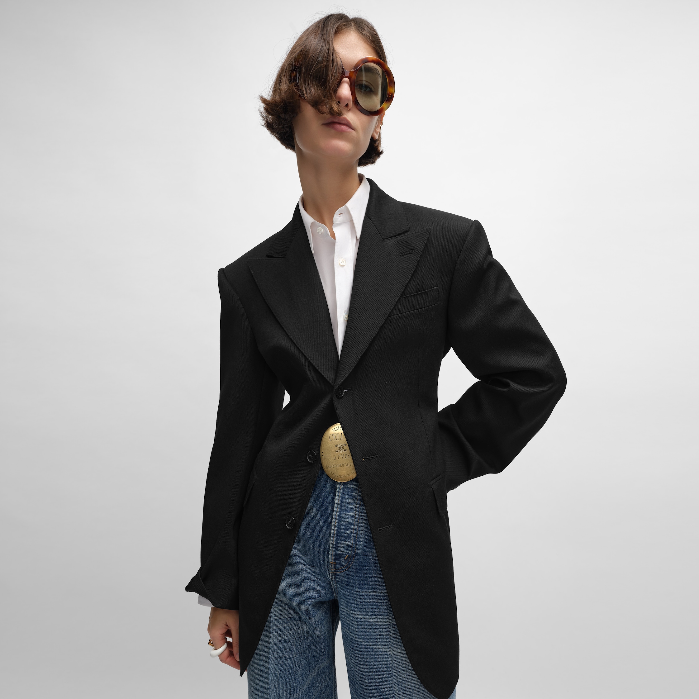 【入手困難】CELINE セリーヌ ハイネックジャケット 薄手 高級感ウール ジャケット レディース - ウール | CELINE | セリーヌ公式サイト