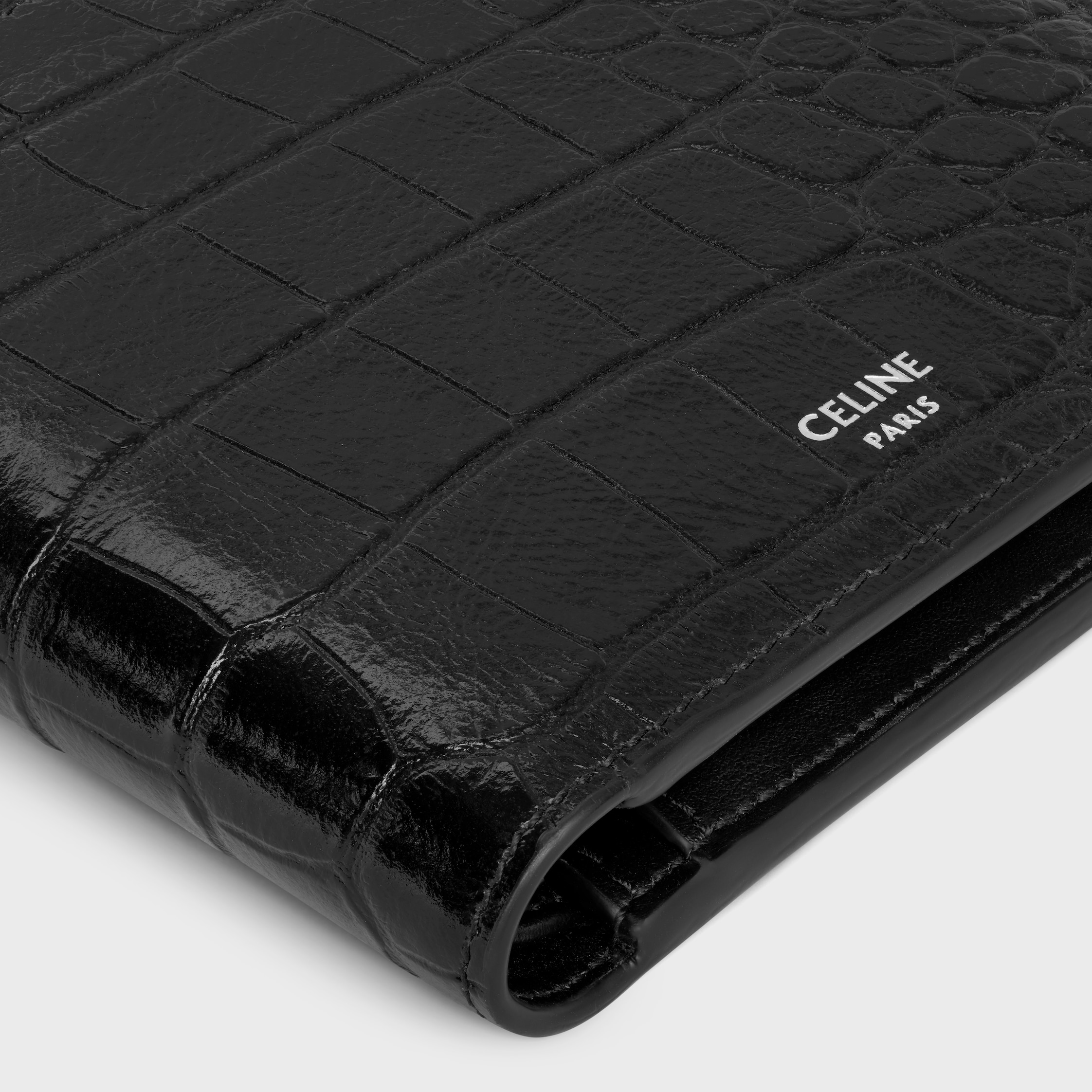 バイフォールドウォレット / クロコダイル型押しカーフスキン