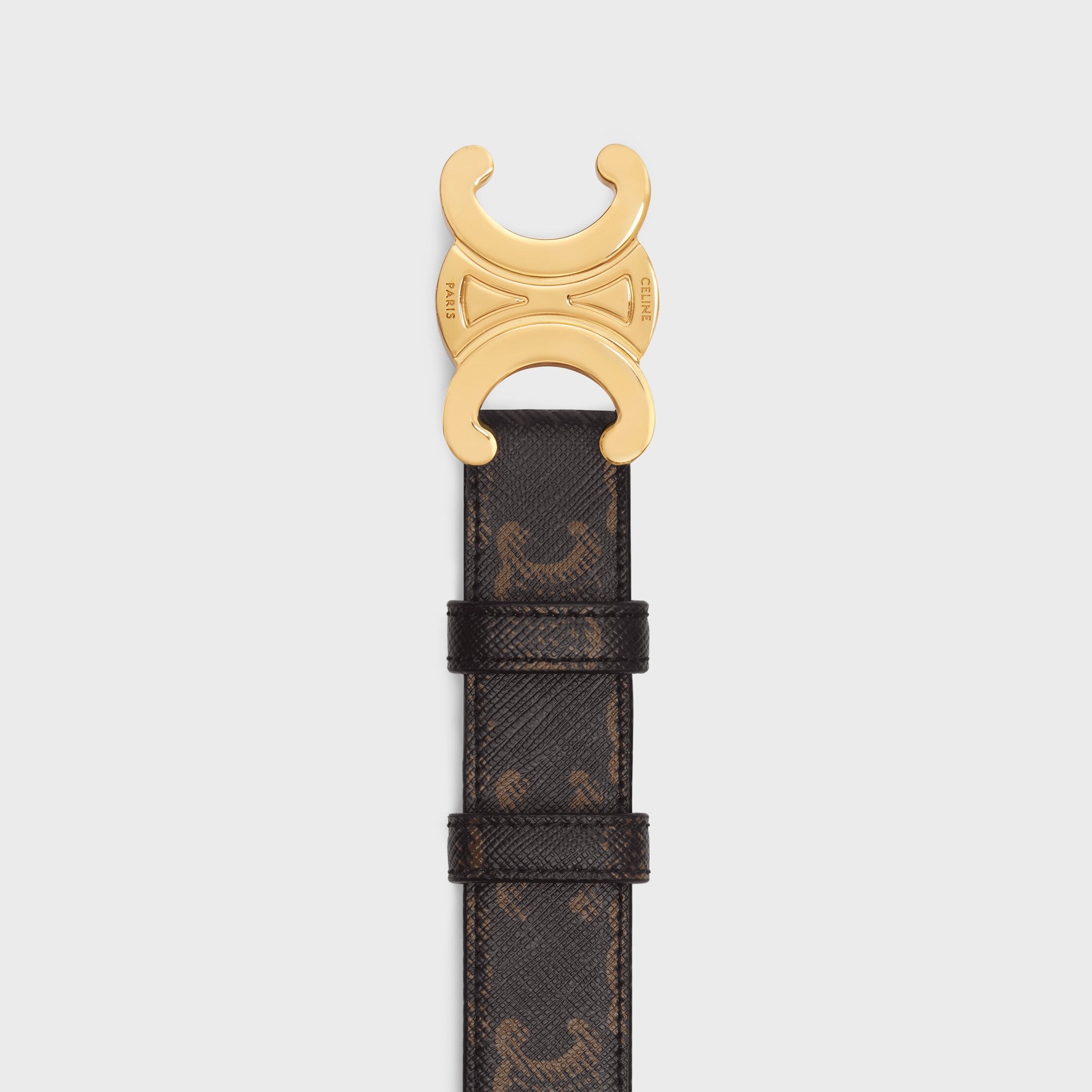 【関税込】CELINE Women Triomphe Canvas Belt 25MM MEDIUM 25MM TRIOMPHE BELT IN TRIOMPHE CANVAS AND CALFSKIN