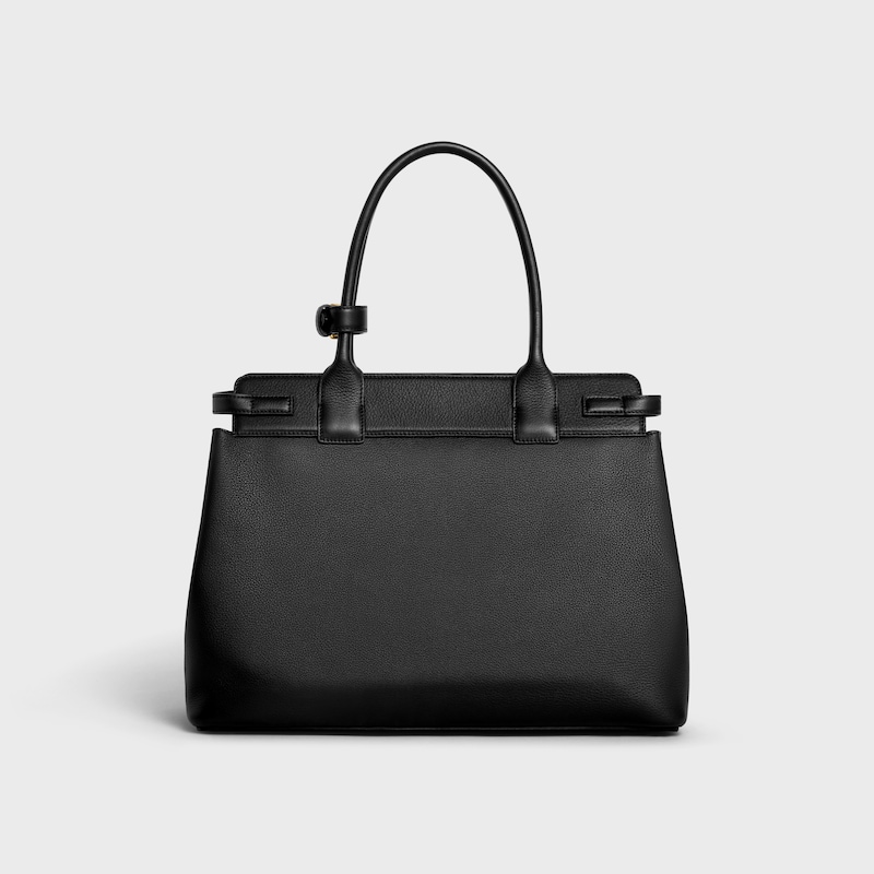 CELINE CONTI BAG in SUPPLE GRAINED CALFSKIN - BLACK - TOP-HANDLE BAGS - 1 | CELINE