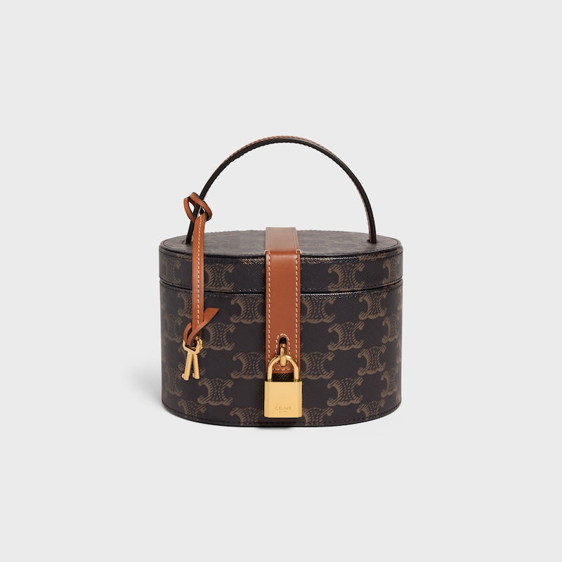 Vanity Case in Triomphe Canvas and Calfskin - TAN - TRIOMPHE CANVAS COLLECTION - 1 | CELINE