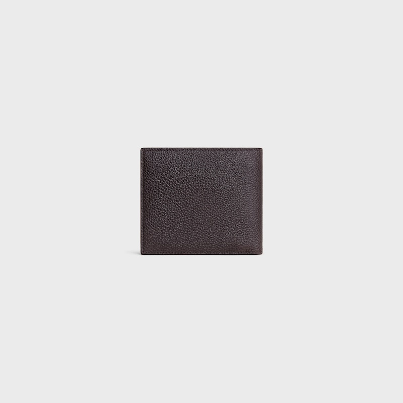 Bi-fold Wallet IN GRAINED CALFSKIN - ESPRESSO - WALLETS - 1 | CELINE