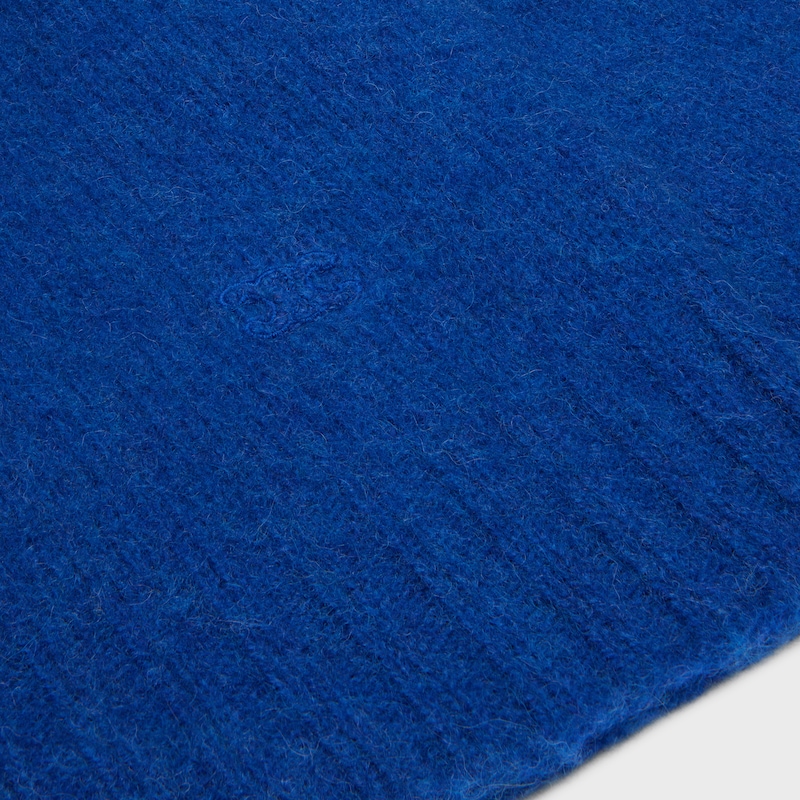 JERSEY CON CUELLO REDONDO DE LANA SHETLAND - AZUL -  - 1 | CELINE