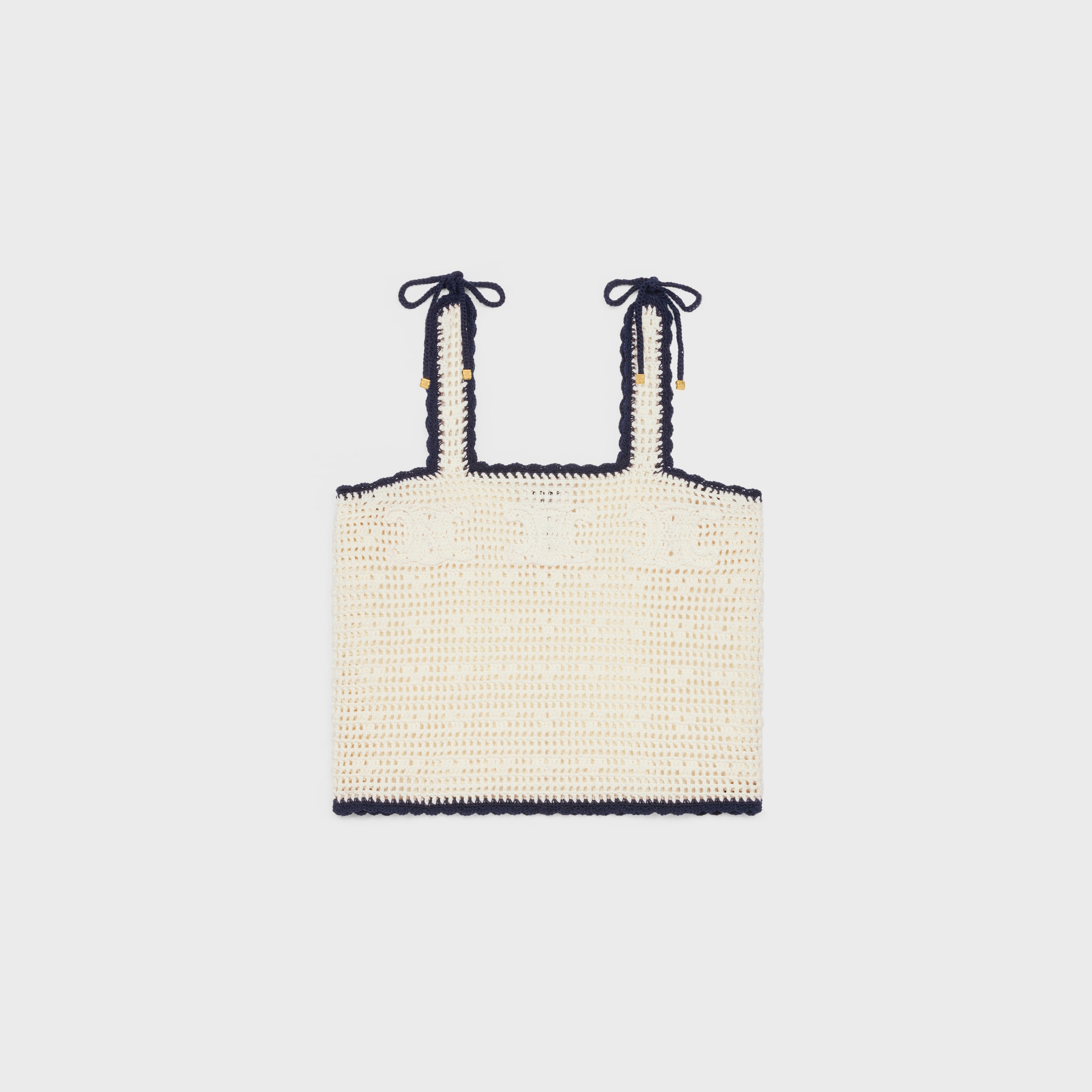トップス CELINE tank top with triomphe embroidery in cotton jersey - BLACK