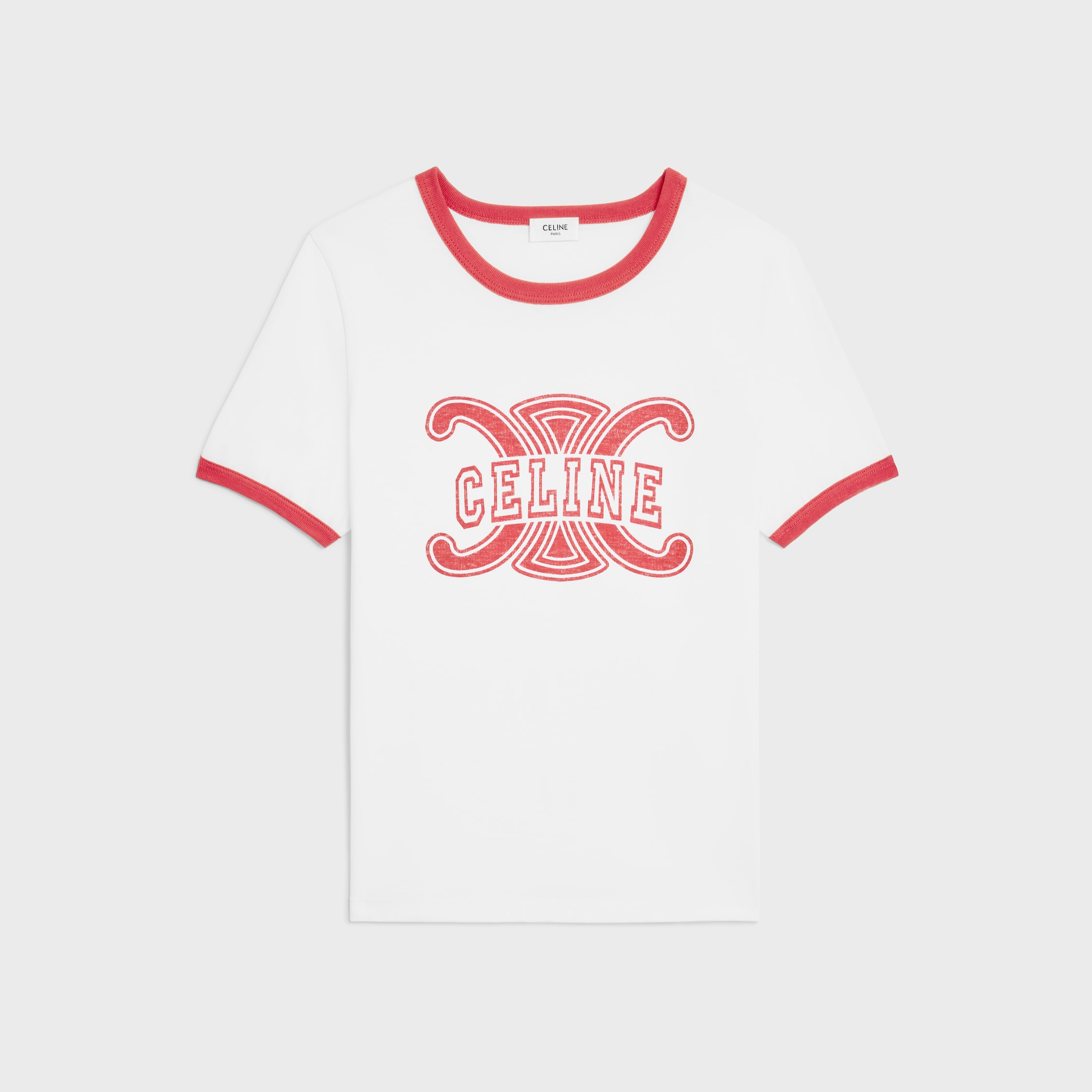 70's t-shirt IN cotton jersey - OFF WHITE / ROUGE CERISE