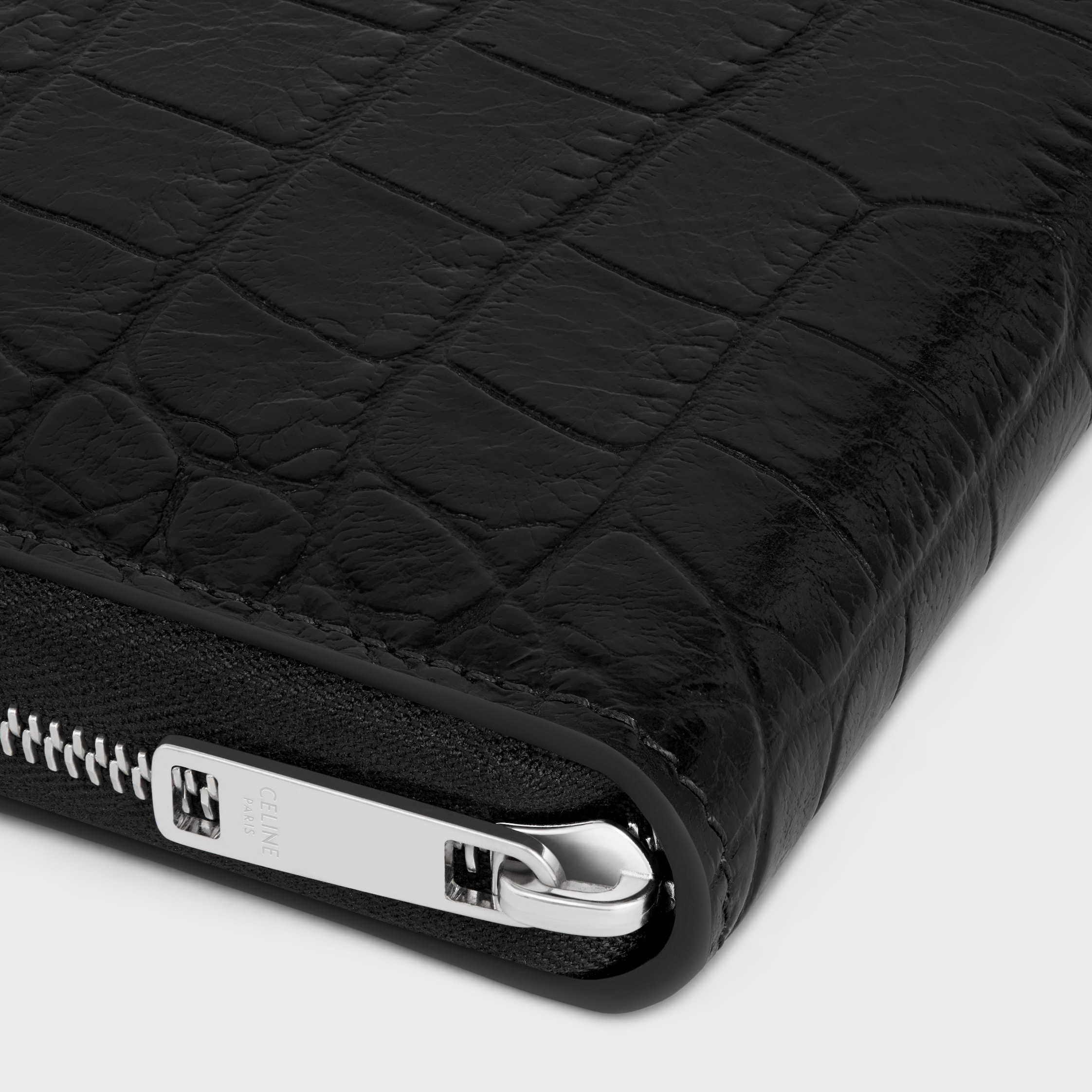CELINE セリーヌ 長財布 ラウンドジップ クロコ ラージ ジップウォレット CELINE(セリーヌ) Croco-embossed leather round zip wallet