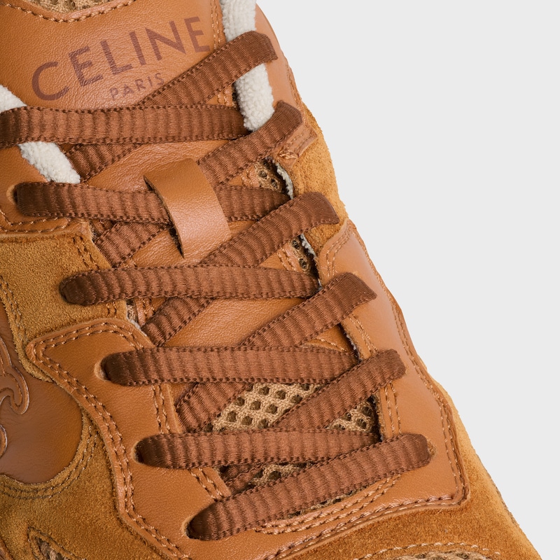 RUNNER SNEAKER IN CALFSKIN, SUEDE CALFSKIN AND MESH - SAHARA -  - 1 | CELINE
