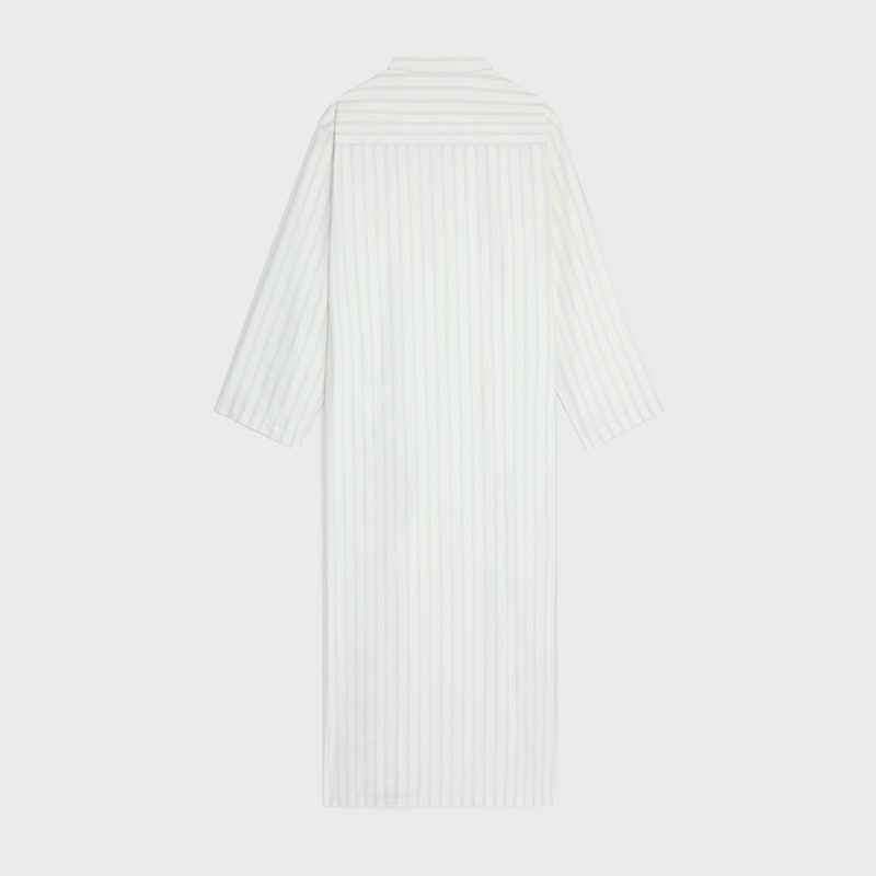 long tunic dress IN striped silk - CRAIE/BLEU CIEL -  - 1 | CELINE