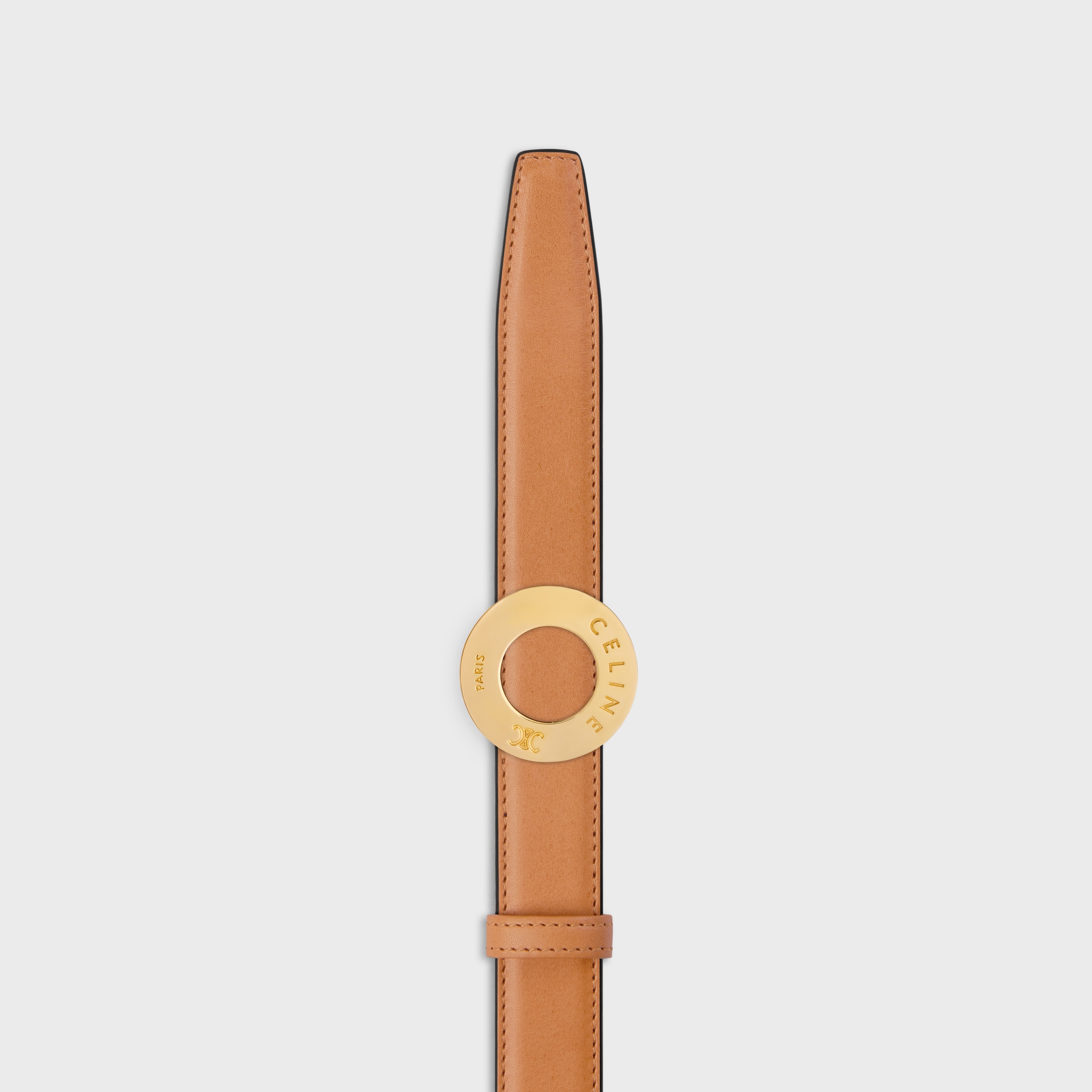 CELINE DISC BUCKLE & REVERSIBLE STRAP 25MM - HONEY | CELINE