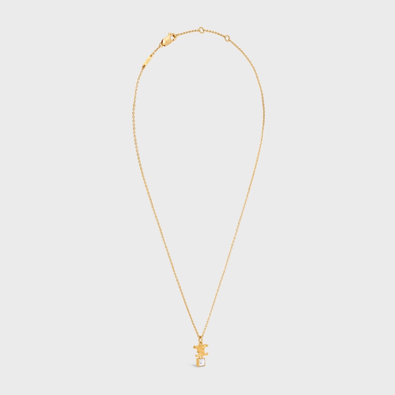 Triomphe Twinkle Necklace in Strass and Brass with Gold Finish - GOLD -  - 1 | CELINE