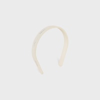 Celine Paris Thin Headband in Calfskin - SILVER / WHITE - HAIR ACCESSORIES - 2 | CELINE