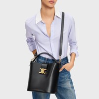 MEDIUM BUCKET LOUISE IN SMOOTH CALFSKIN - BLACK - BUCKET BAGS - 1 | CELINE