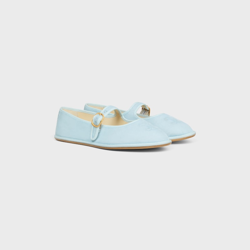 &Egrave;VE TRIOMPHE BALLERINA IN Velvet - BABY BLUE -  - 1 | CELINE
