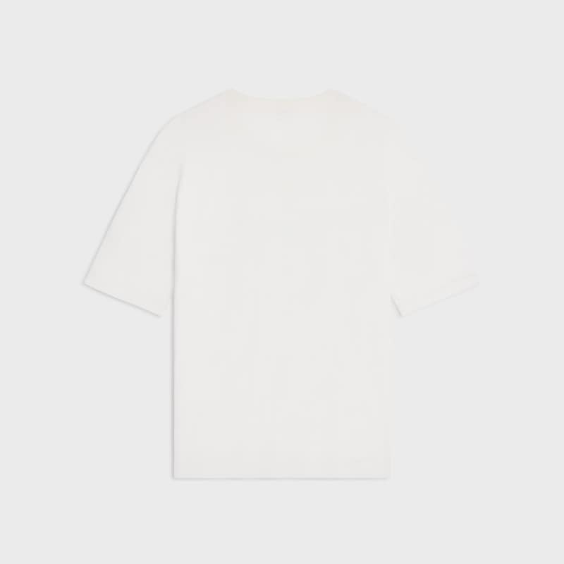 Camiseta dupla em jersey de algodão fino - OFF WHITE / PRETO - - 1 | CELINE