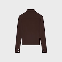 fitted shirt IN viscose jersey - DARK CHOCOLATE -  - 2 | CELINE