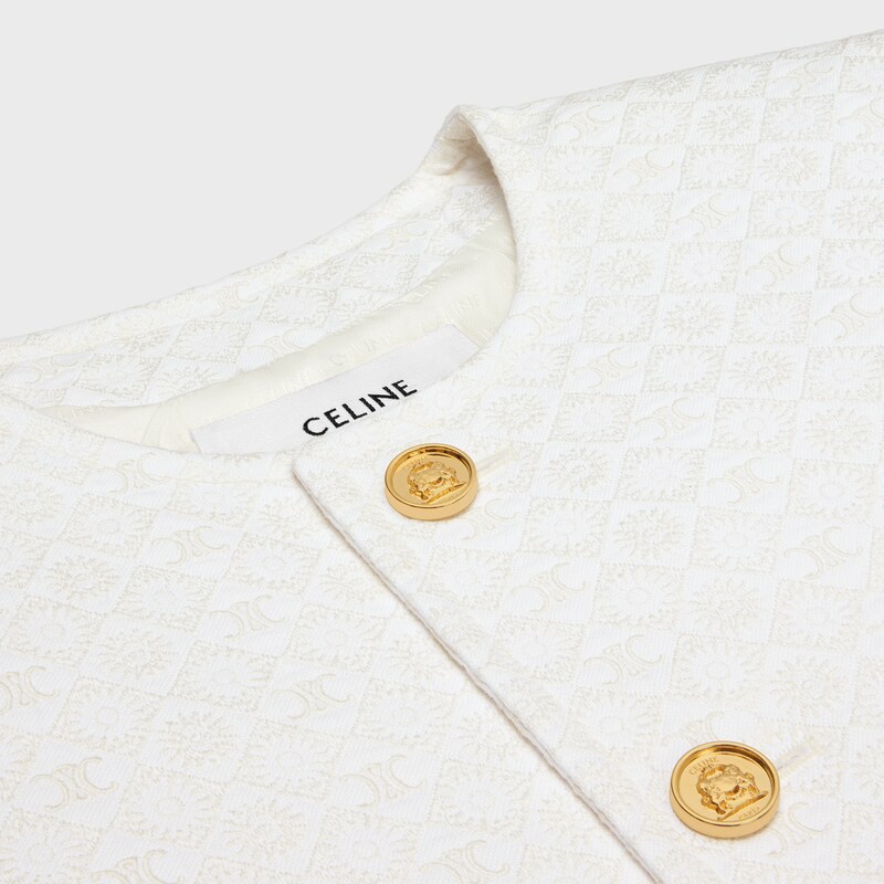 chealsea jacket in quilted cotton - WHITE/IVORY -  - 1 | CELINE