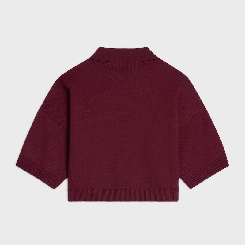 cropped polo IN wool - BURGUNDY -  - 1 | CELINE