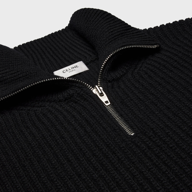 트러커 스웨터 - 리브드 울 - 블랙 -  - 1 | CELINE
