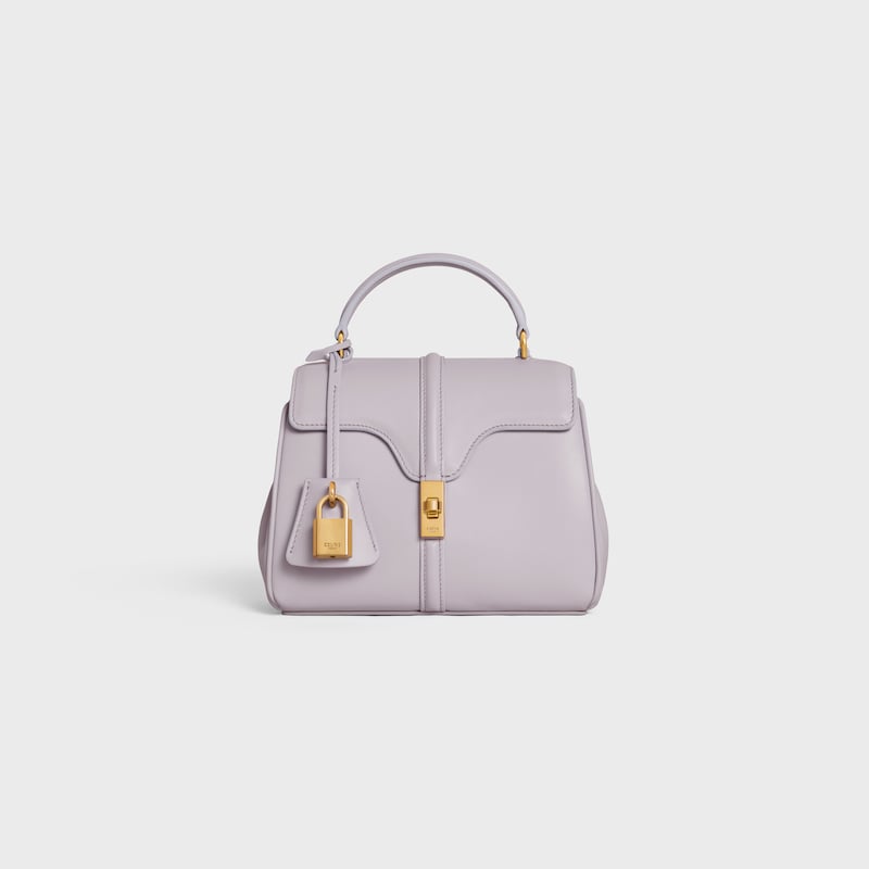 緞面牛皮革迷你型16手袋 - 淡紫色 - 斜挎包 - 1 | CELINE