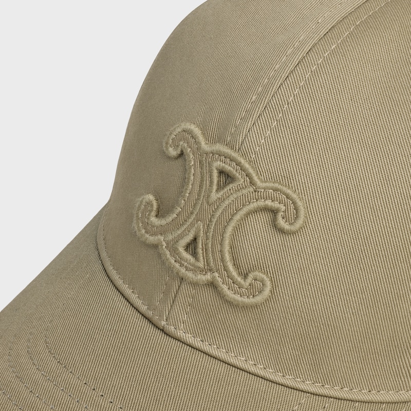 triomphe baseball cap in washed cotton - OLIVE -  - 1 | CELINE