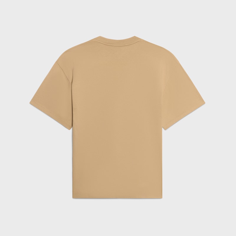 t-shirt IN cotton jersey - BEIGE / BLACK -  - 1 | CELINE