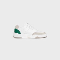牛皮革及牛皮革麂皮CELINE TRAINER CT-07低筒繫帶運動鞋 - 灰色 / 亮白色 / 綠色 -  - 1 | CELINE