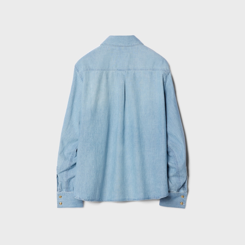 Camisa en denim de algod&oacute;n - FADED CHAMBRAY -  - 1 | CELINE