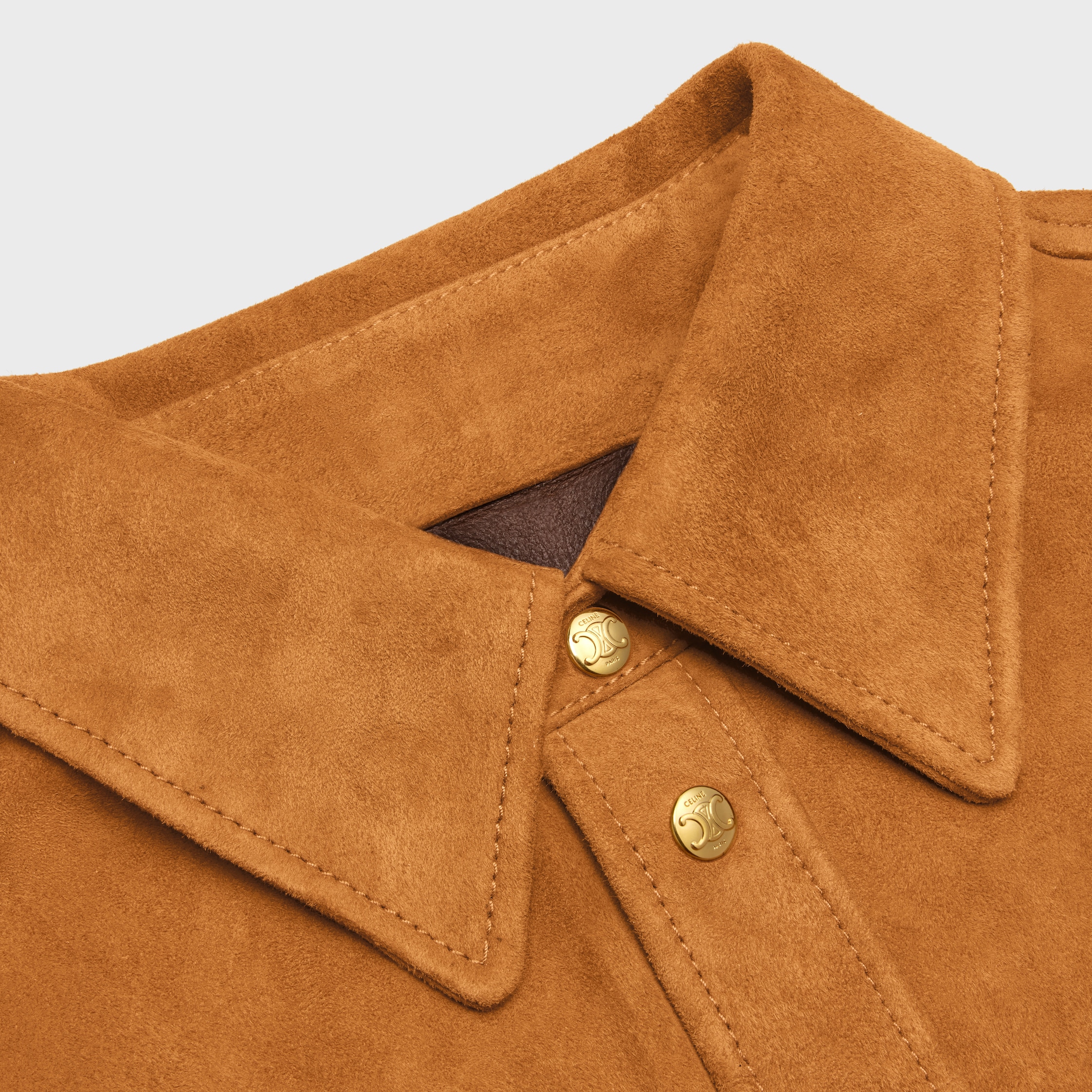 CELINE 革 シャツ サイズ38 ブラウン レザーシャツ シャツ＆トップス レディース - ブラウン | CELINE | セリーヌ公式