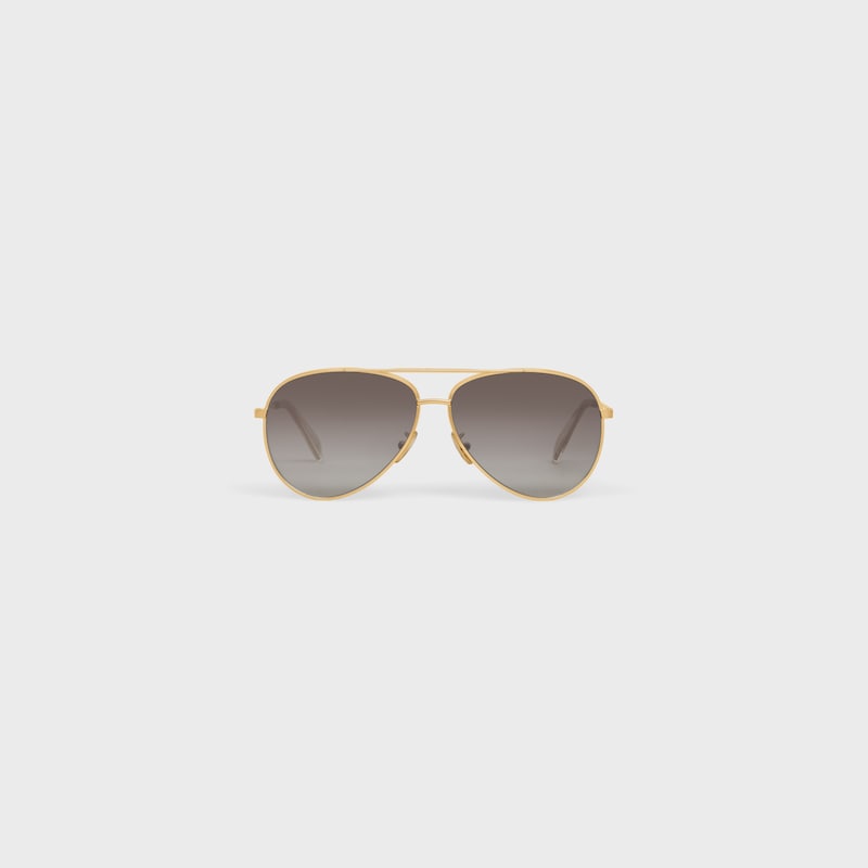 METAL FRAME 01 SUNGLASSES IN METAL WITH POLARIZED LENSES - Gold/Gradient Grey -  - 1 | CELINE