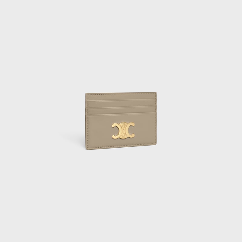 CARD HOLDER TRIOMPHE IN Shiny calfskin - MODERN TAUPE - COIN AND CARD HOLDERS - 1 | CELINE