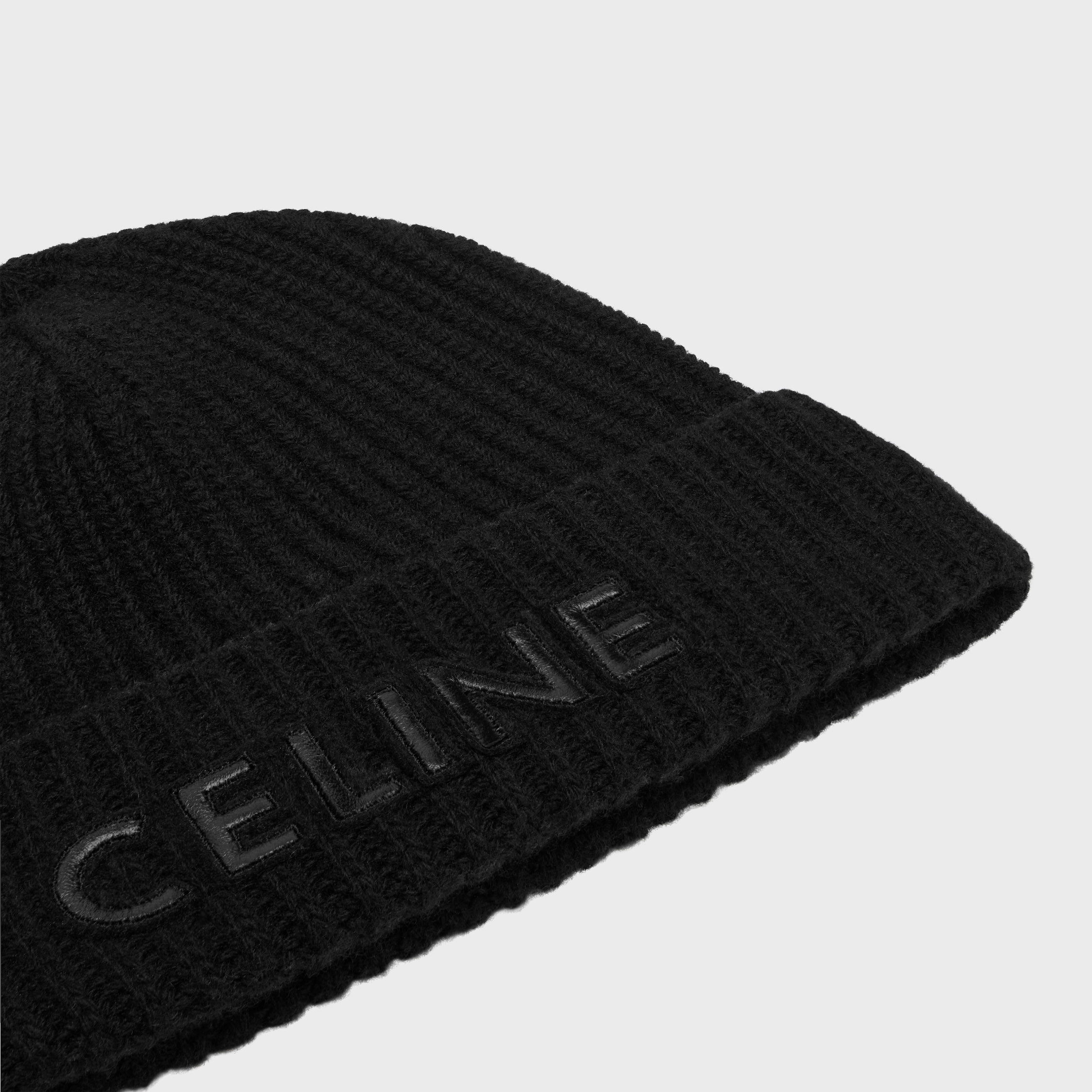 CELINE ビーニー 黒 celine beanie in monochromic wool - BLACK | CELINE