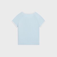 CAMISETA TRIOMPHE DE PUNTO DE ALGODÓN - AZUL PASTEL/CREMA -  - 2 | CELINE
