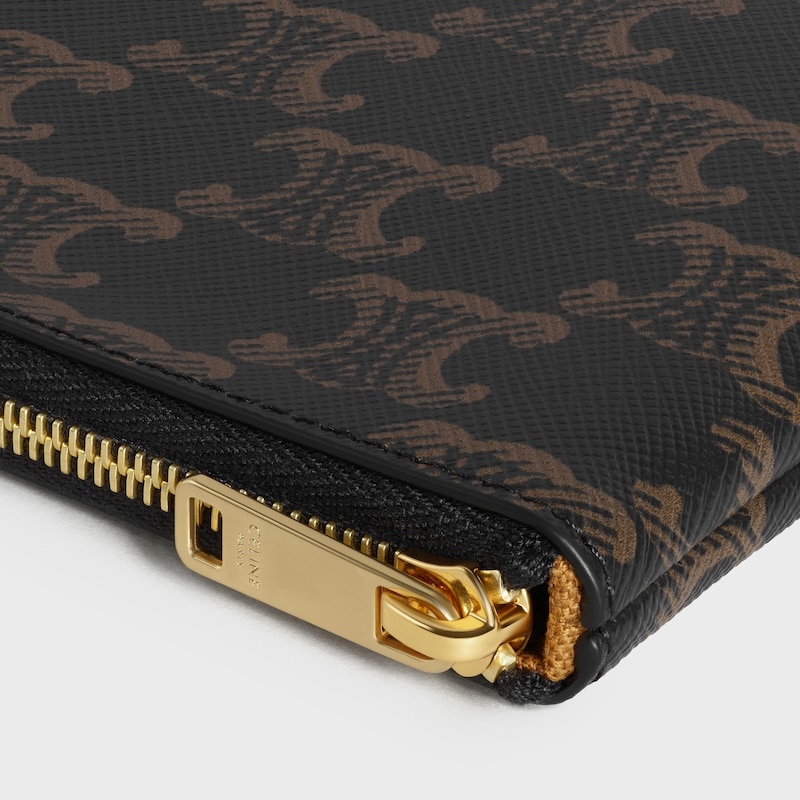 標誌印花收納袋 - 黝黑色 - TRIOMPHE CANVAS標誌印花 - 1 | CELINE