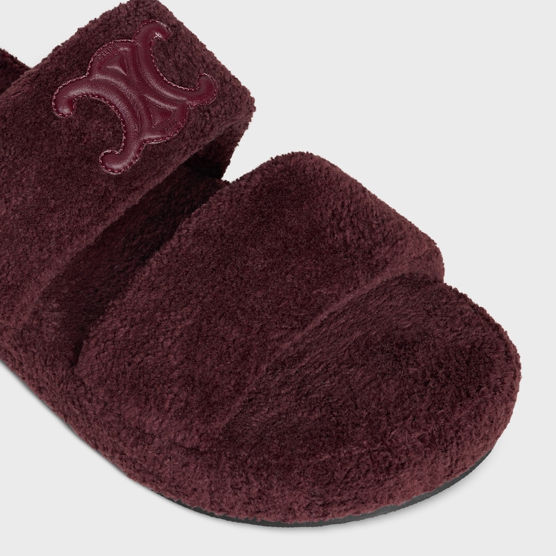CELINE SLIDES TRIOMPHE IN SPONGE FABRIC - DARK BURGUNDY -  - 1 | CELINE