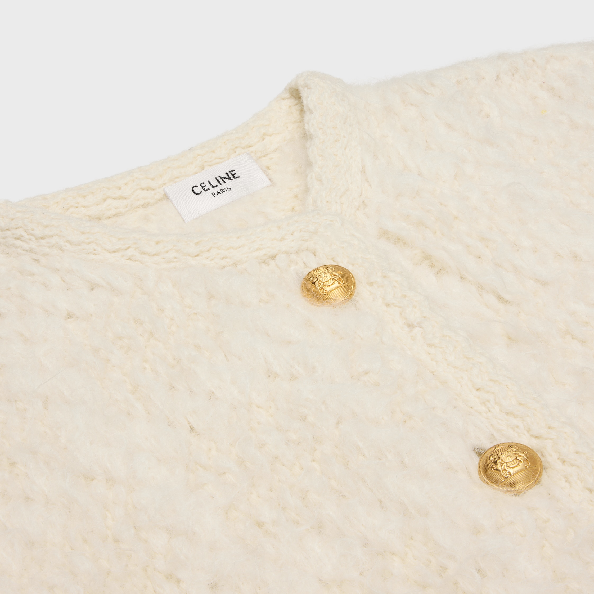 CARDIGAN JACKET IN ALPACA WOOL - | CELINE