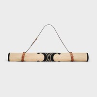 Beach mat and beach mat holder in calfskin - NATURAL / TAN - TRAVEL - 2 | CELINE