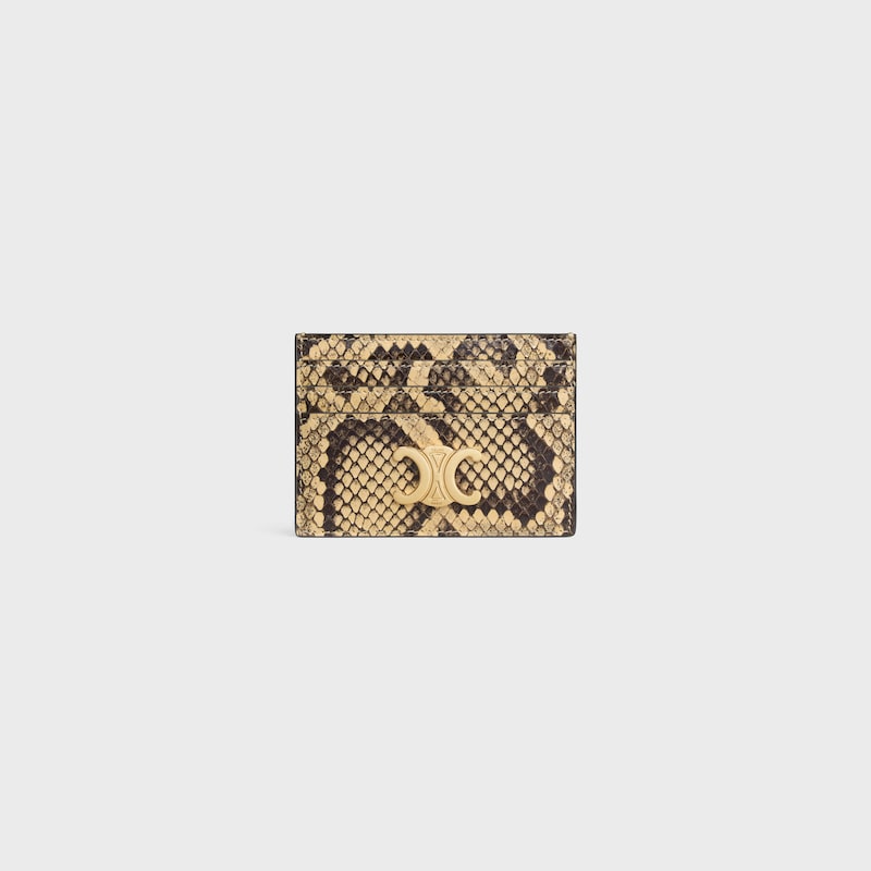 CARD HOLDER TRIOMPHE IN Python - HONEY - COIN AND CARD HOLDERS - 1 | CELINE