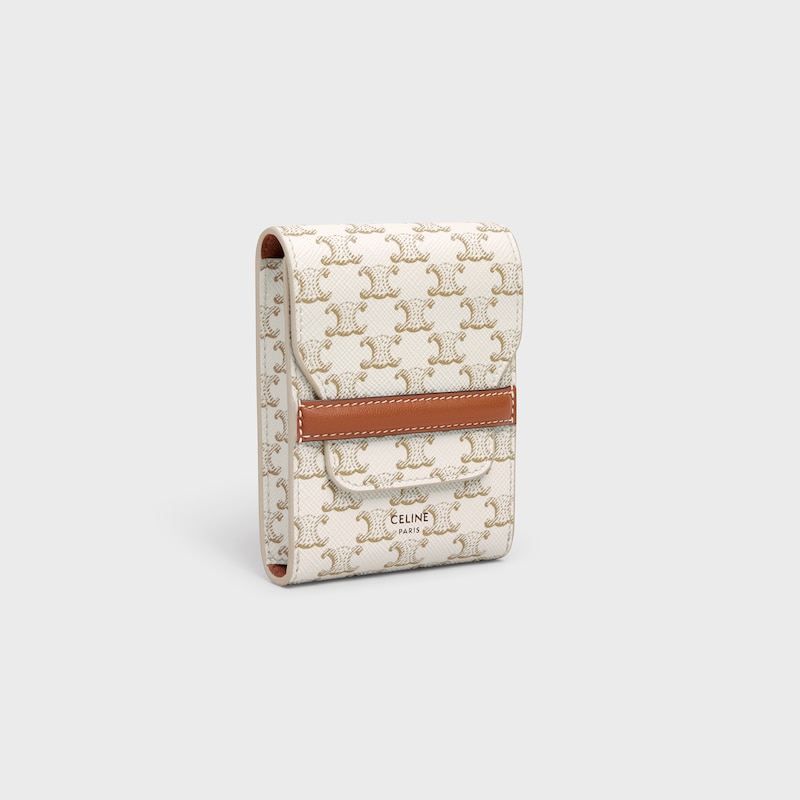 Playing Cards Case in Triomphe Canvas and Lambskin - WHITE / WHITE - CELINE MAISON - 1 | CELINE