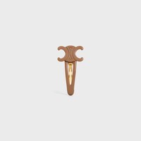 Celine Large Snap Hair Clip in Acetate and Steel - MILKY HONEY/GOLD - HAIR ACCESSORIES - 1 | CELINE