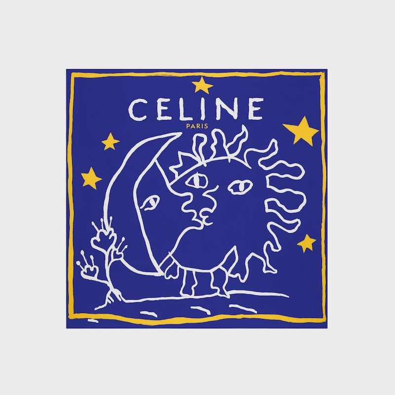 スクエアスカーフ / シルクツイル - ブラック / ホワイト / イエロー -  - 1 | CELINE