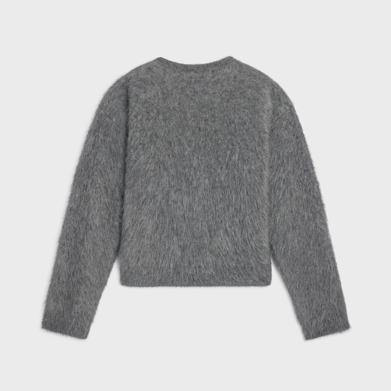 JERSEY CON CUELLO REDONDO DE MOHAIR PEINADO - GRIS MEDIO -  - 1 | CELINE